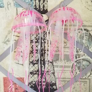 UV reflective jelly fish earring